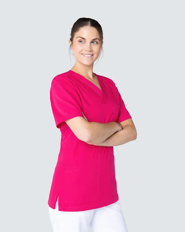 South West Staccato Fuchsia V-bluse Dame