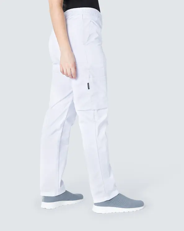 Almedahls Hvid Bukser med Elastik Unisex