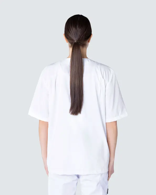 Almedahls Hvid Bluse med v-hals Unisex