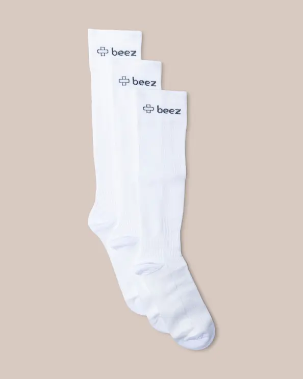 Stödstrumpor Hedvig/Hani Bambu Vit 3-pack