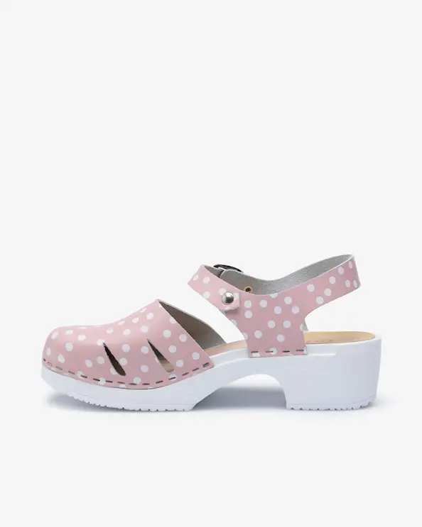 Beez Très Chic Työkenkä Vaaleanpunainen/Valkopilkullinen