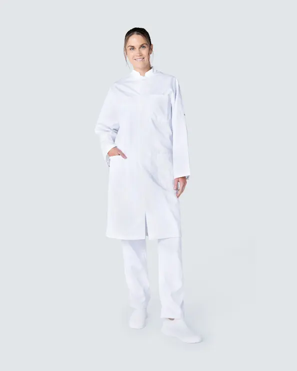 Kentaur Hvid Kittel Opsmøgelige Ærmer Unisex