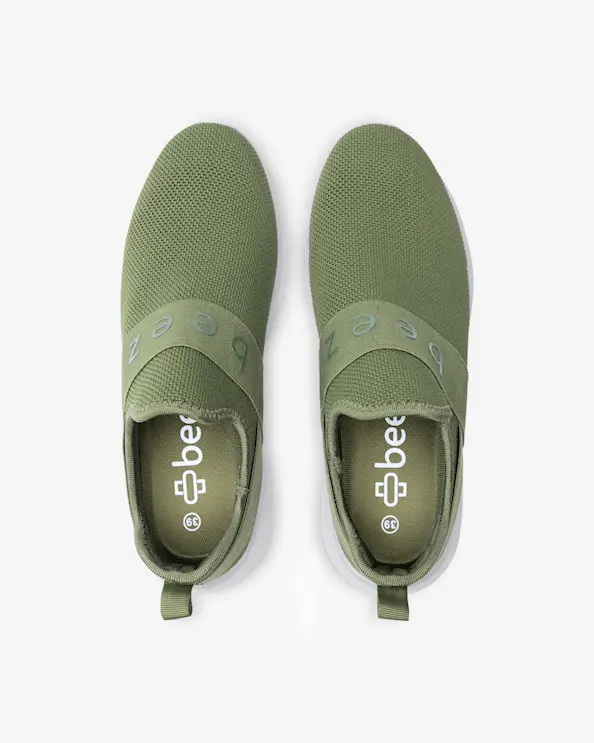 Beez Bliss Slip-on Olive Green Sneakers