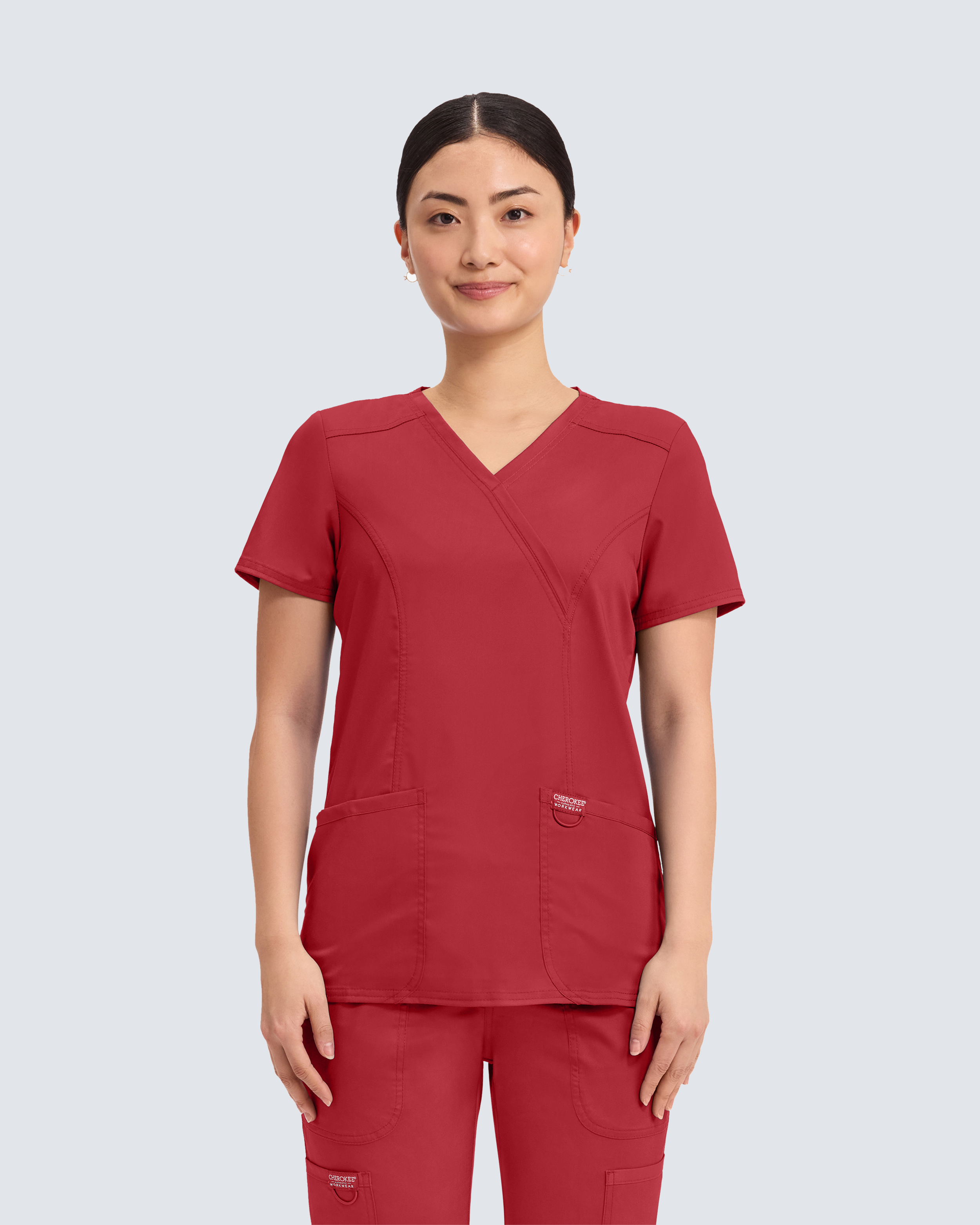 Cherokee Revolution Mock Wrap Top WWE610 Rød