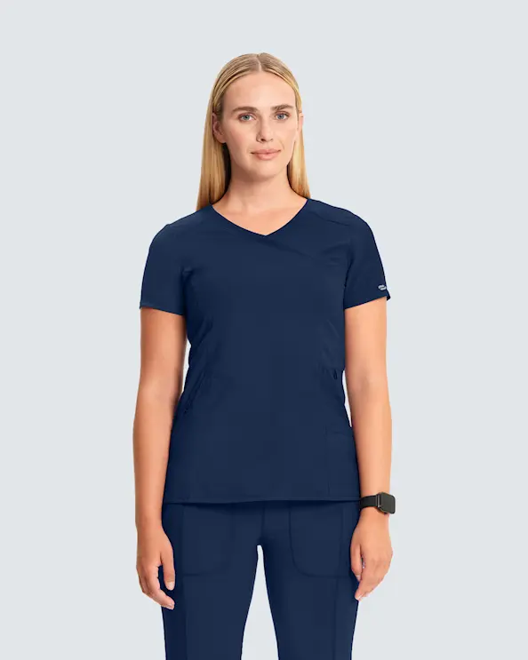 Infinity Mock Wrap Top CKE2625A Laivastonsininen