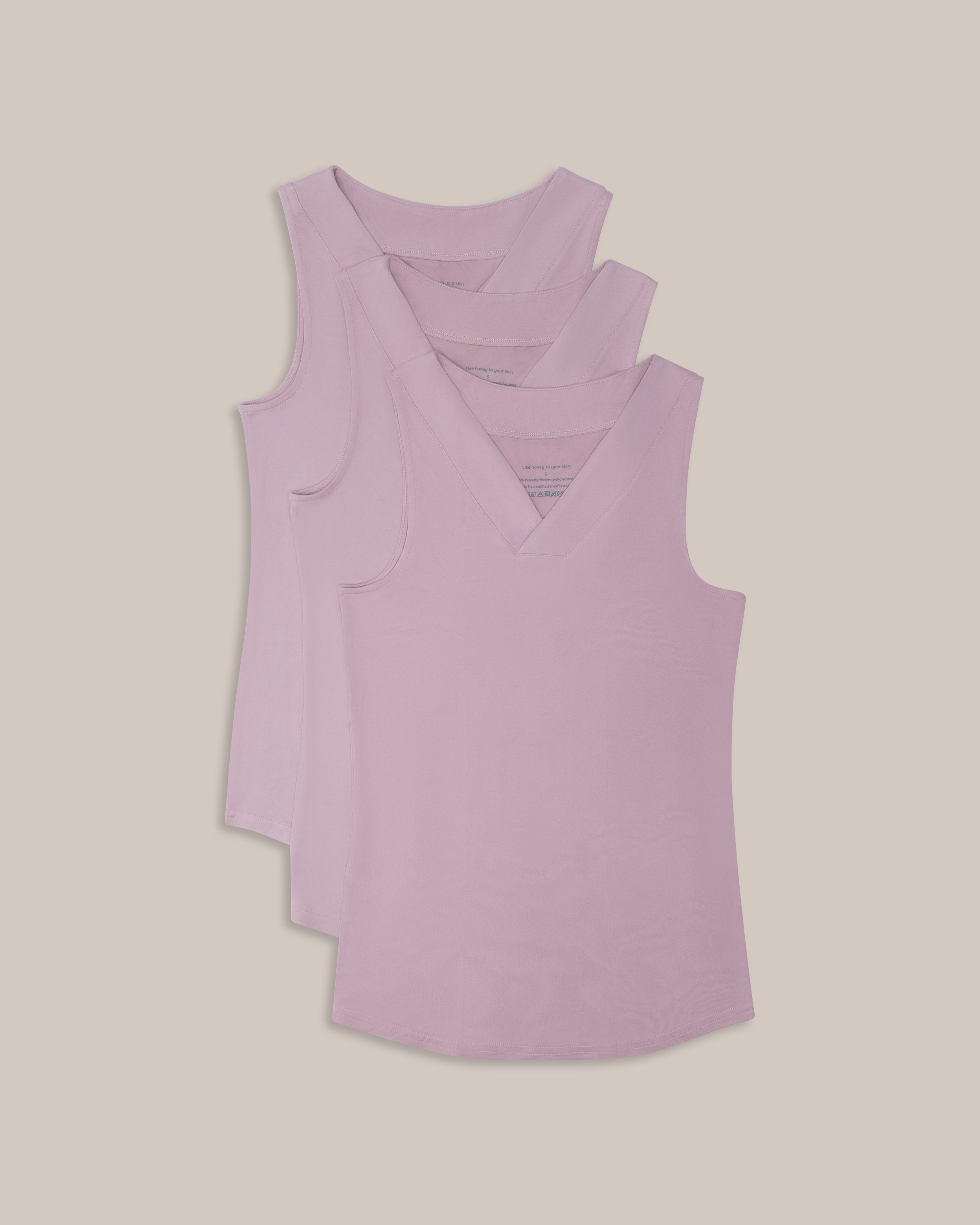 Beez Singlet V-hals Rosa 3-pakning