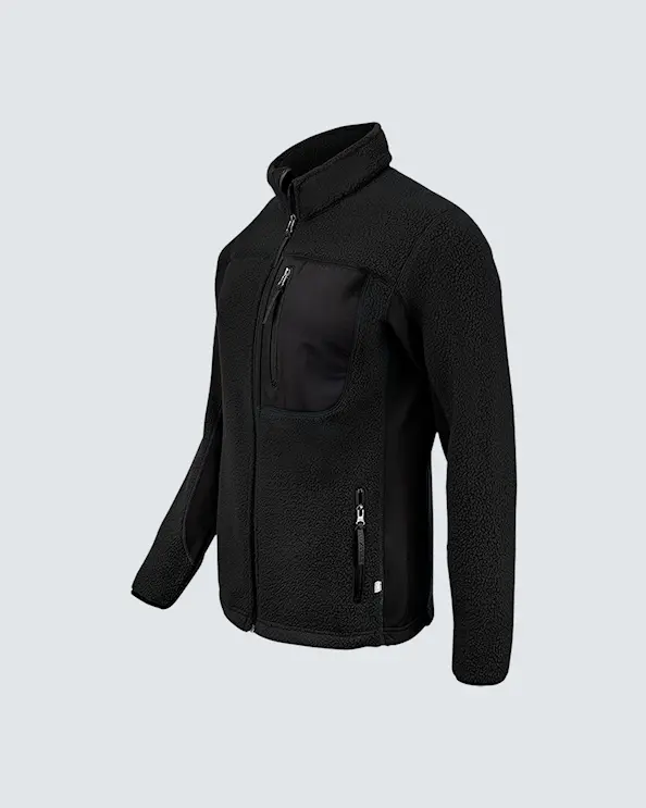 Texstar Pile Fleece Jacka Dam Svart