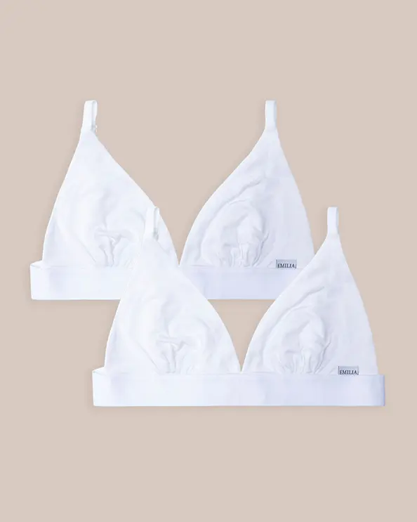 Triangel-BH Ellen Bambus Weiß 2-Packung