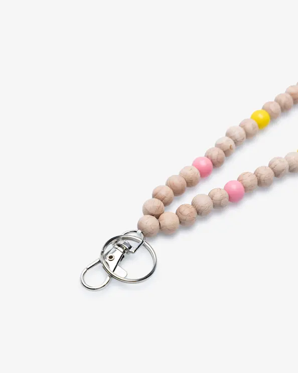 Nøglebånd Farverige Træperler
