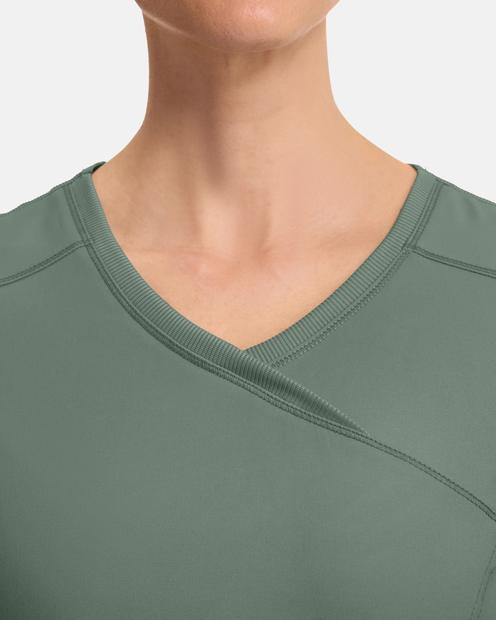 Infinity Mock Wrap Top CKE2625A Olivengrøn