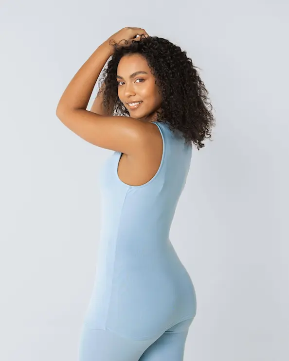 Beez Basics Top med V-hals Blå