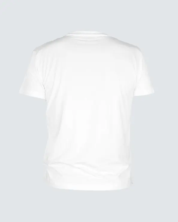 T-shirt, herrmodell i bambu med rund hals, vit