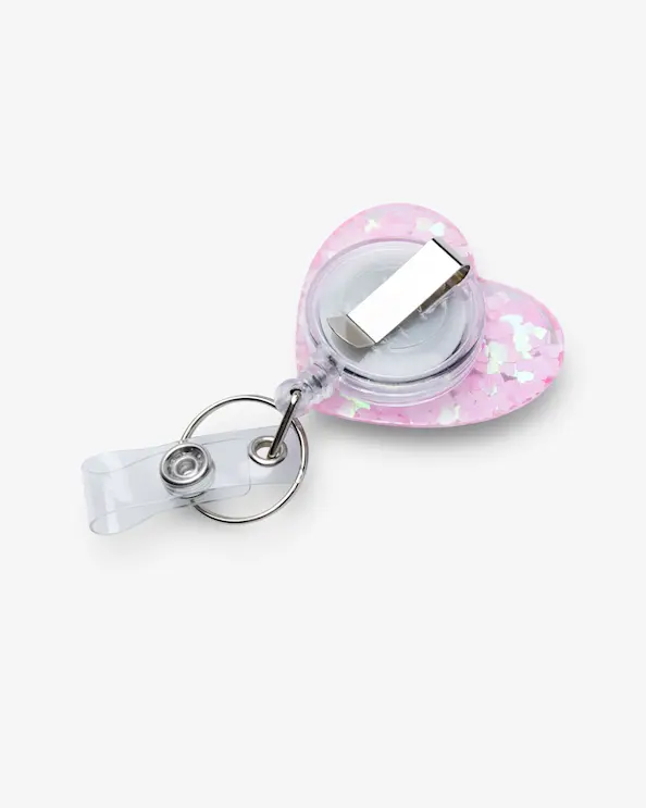 Jojo-Kartenhalter Glitzerherz Hellrosa