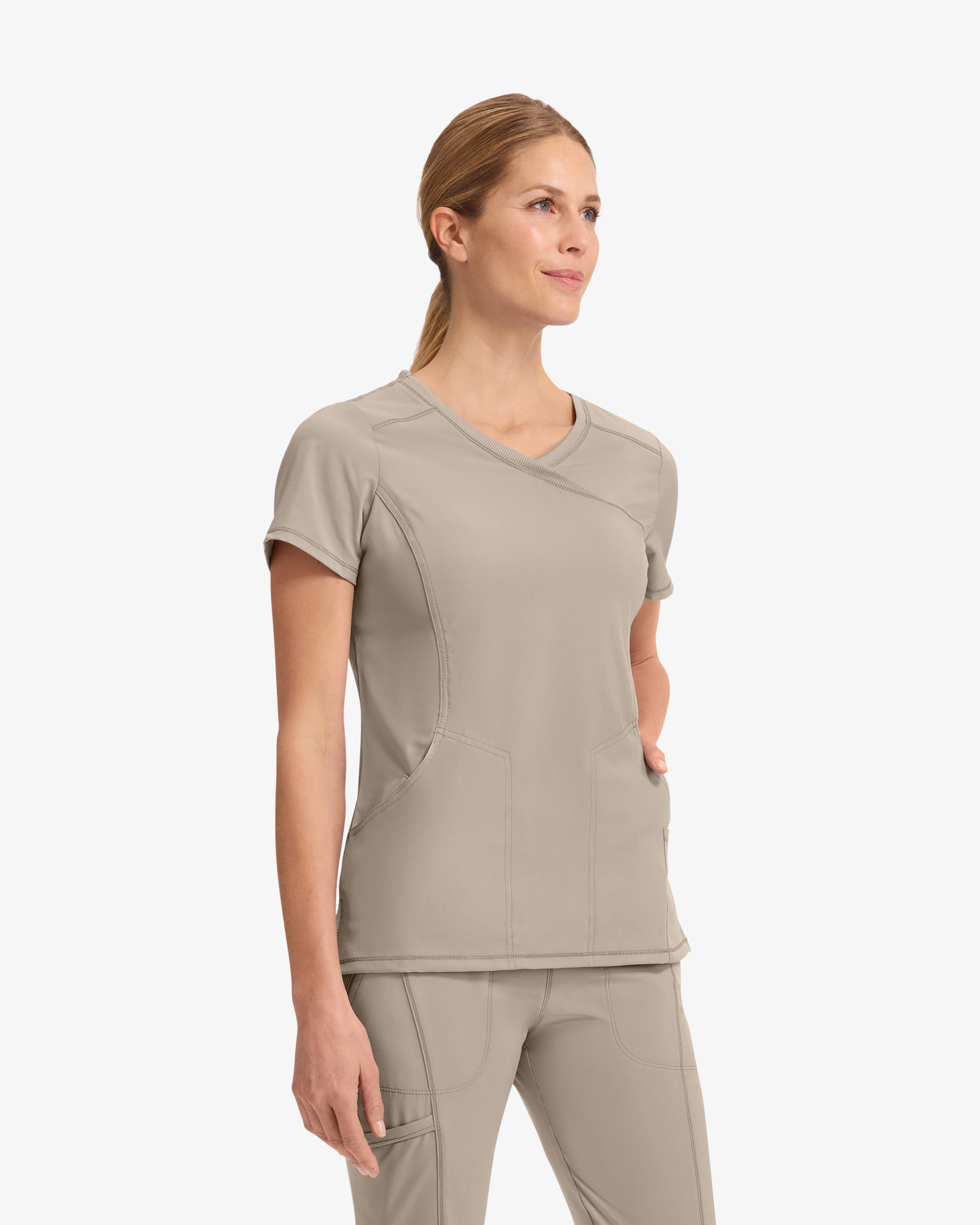 Infinity Mock Wrap Top CKE2625A Khaki