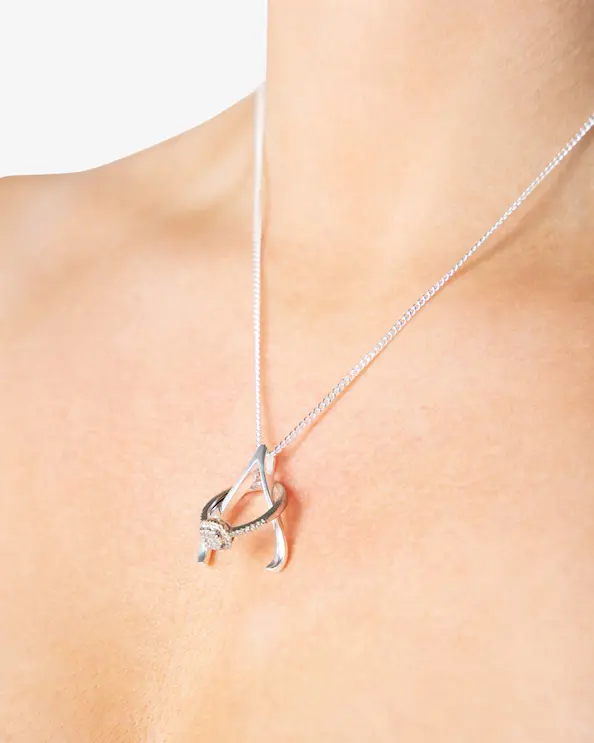 Halsband Ringhållare Silver