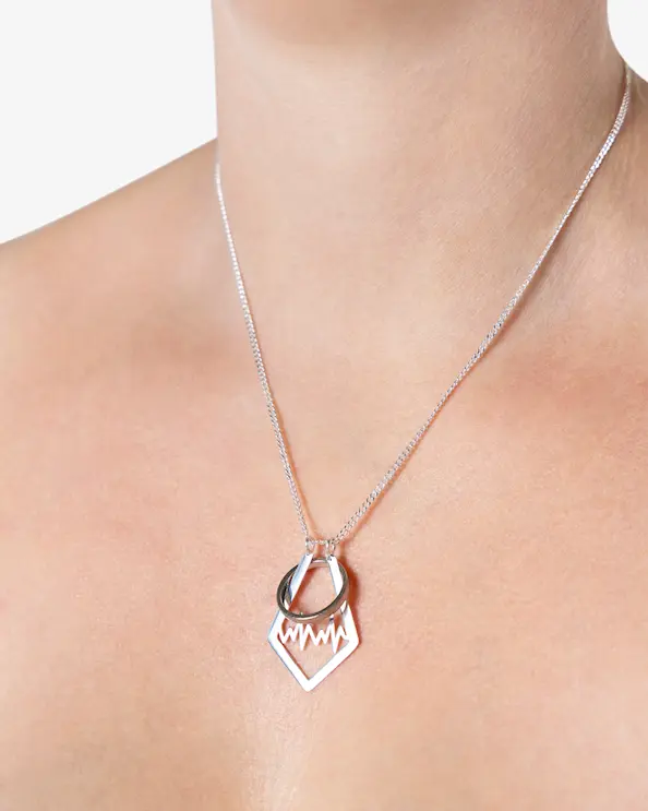 Halsband Ringhållare EKG Silver