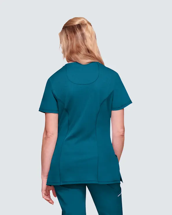 Infinity Mock Wrap Top CKE2625A Caribbean Blue