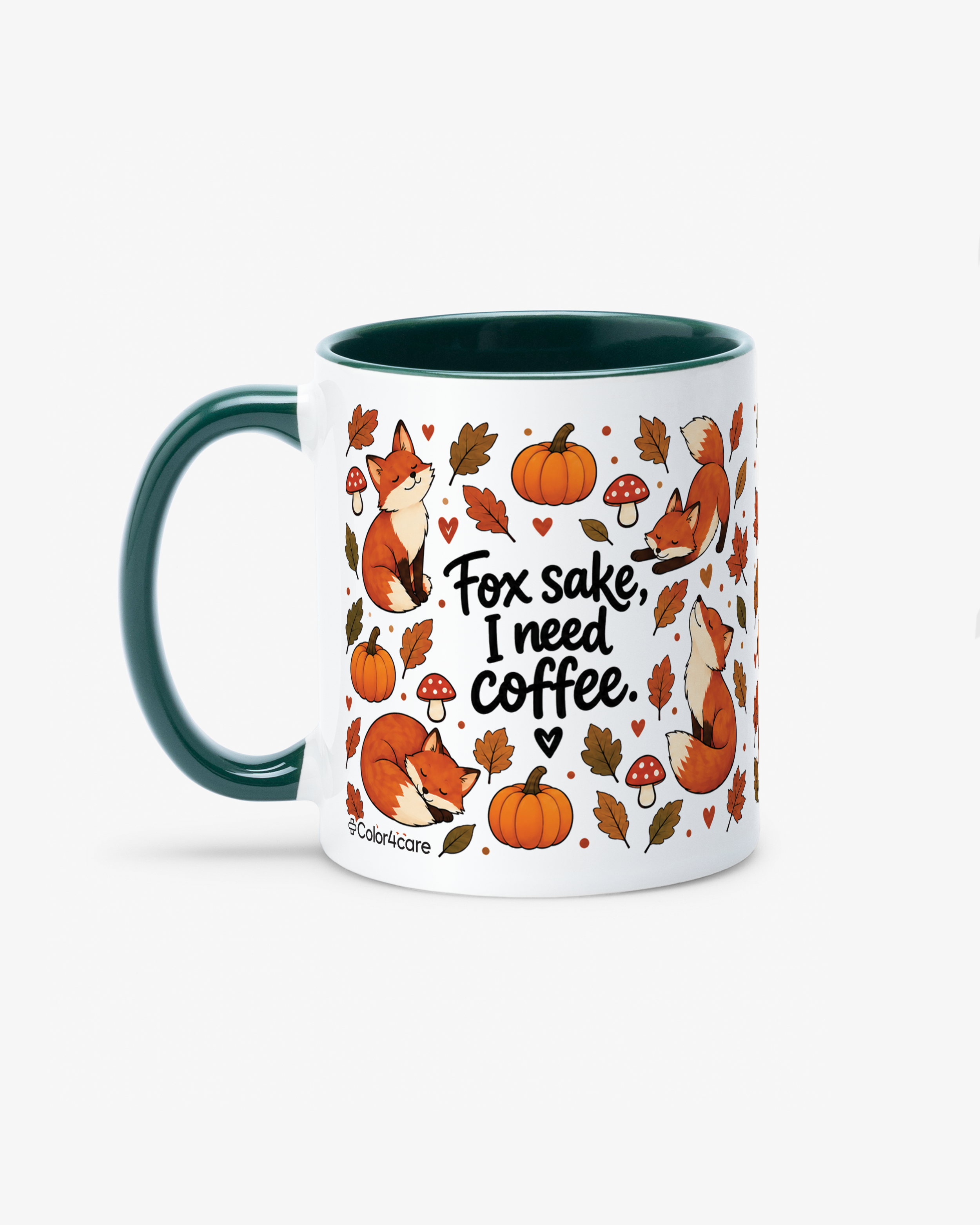 Mugg Fox sake, I need coffee Mörkgrön