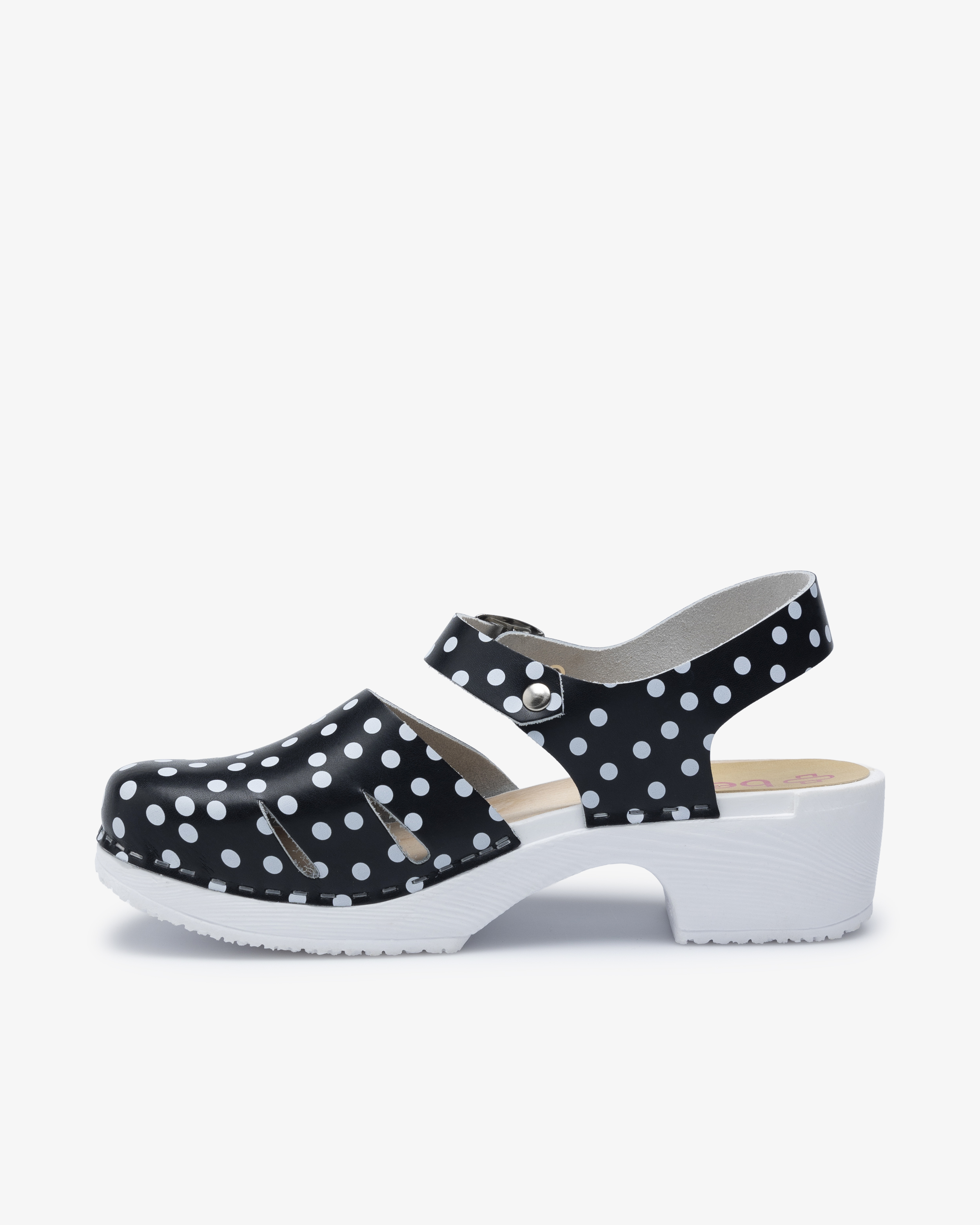 Beez Très Chic Arbetssko Svart/Vitprickig