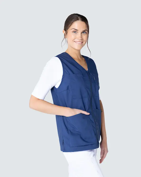 Almedahls Marine Vest med Glidelås Dame