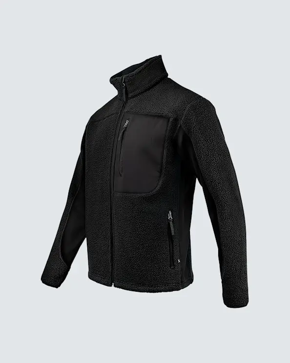 Texstar Pile Fleece Jacka Herr Svart