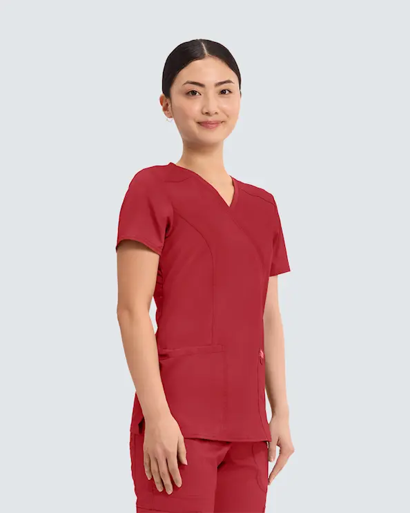 Cherokee Revolution Mock Wrap Top WWE610 Rød