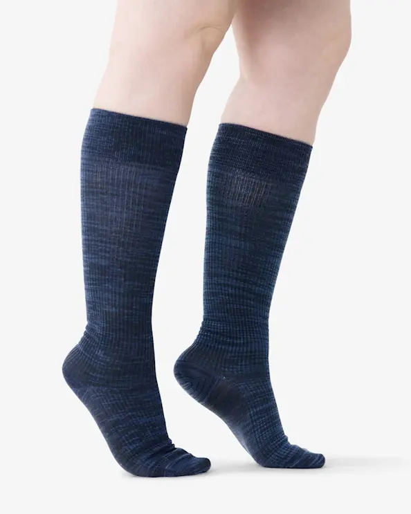 Støttestrømpe Sheila Bambus Marine