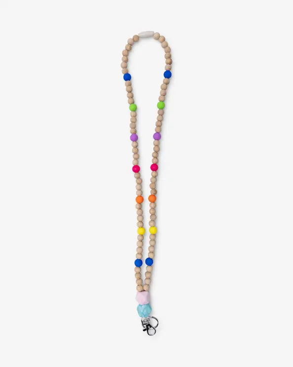 Nyckelband Färgglada Träpärlor