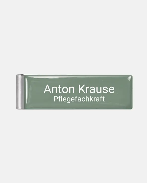 Namensschild mit Clip Dark Green