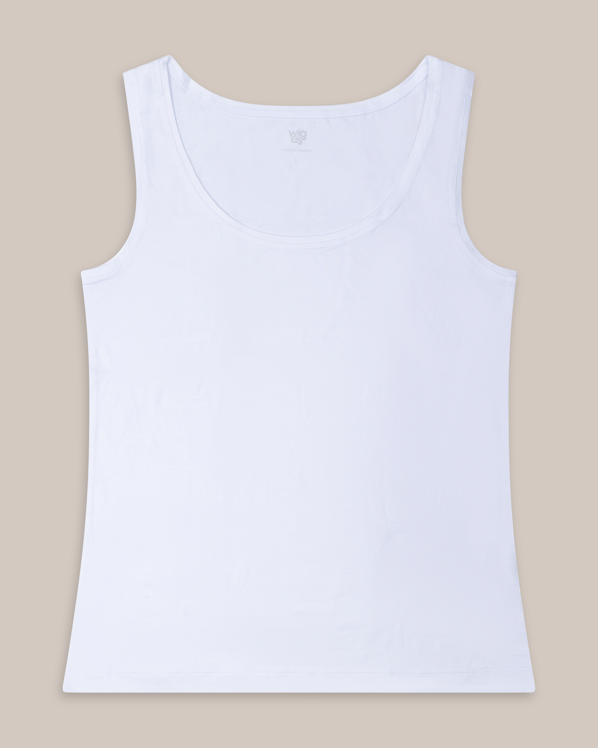 Singlet Ellen Bambus Brede Skulderstropper Hvit