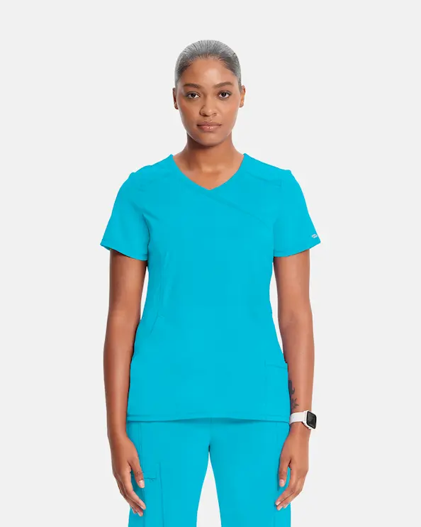 Infinity Mock Wrap Top CKE2625A Aqua