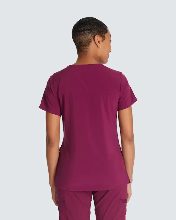Dickies Essentials Mock Wrap Top DKE625 Vinrød