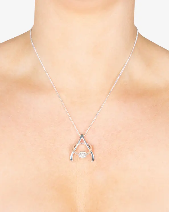 Halsband Ringhållare Silver