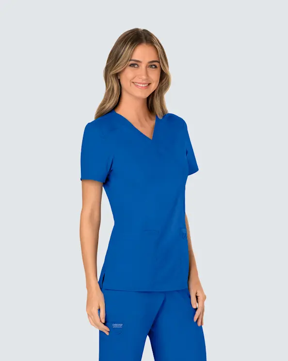 Cherokee Revolution Mock Wrap Top WWE610 Royal Blue