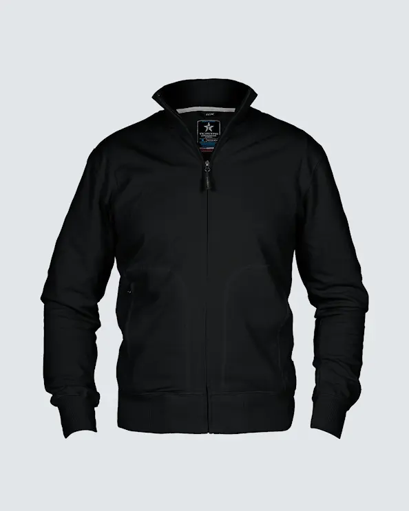 Texstar Sweatshirt med dragkedja Herr Svart