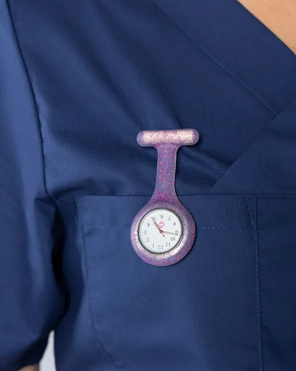 Schwesternuhr Valencia Glitzer Rosa