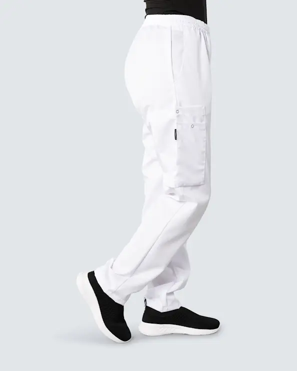 Almedahls Unisex Tencel Hose mit Gummibund, Weiß