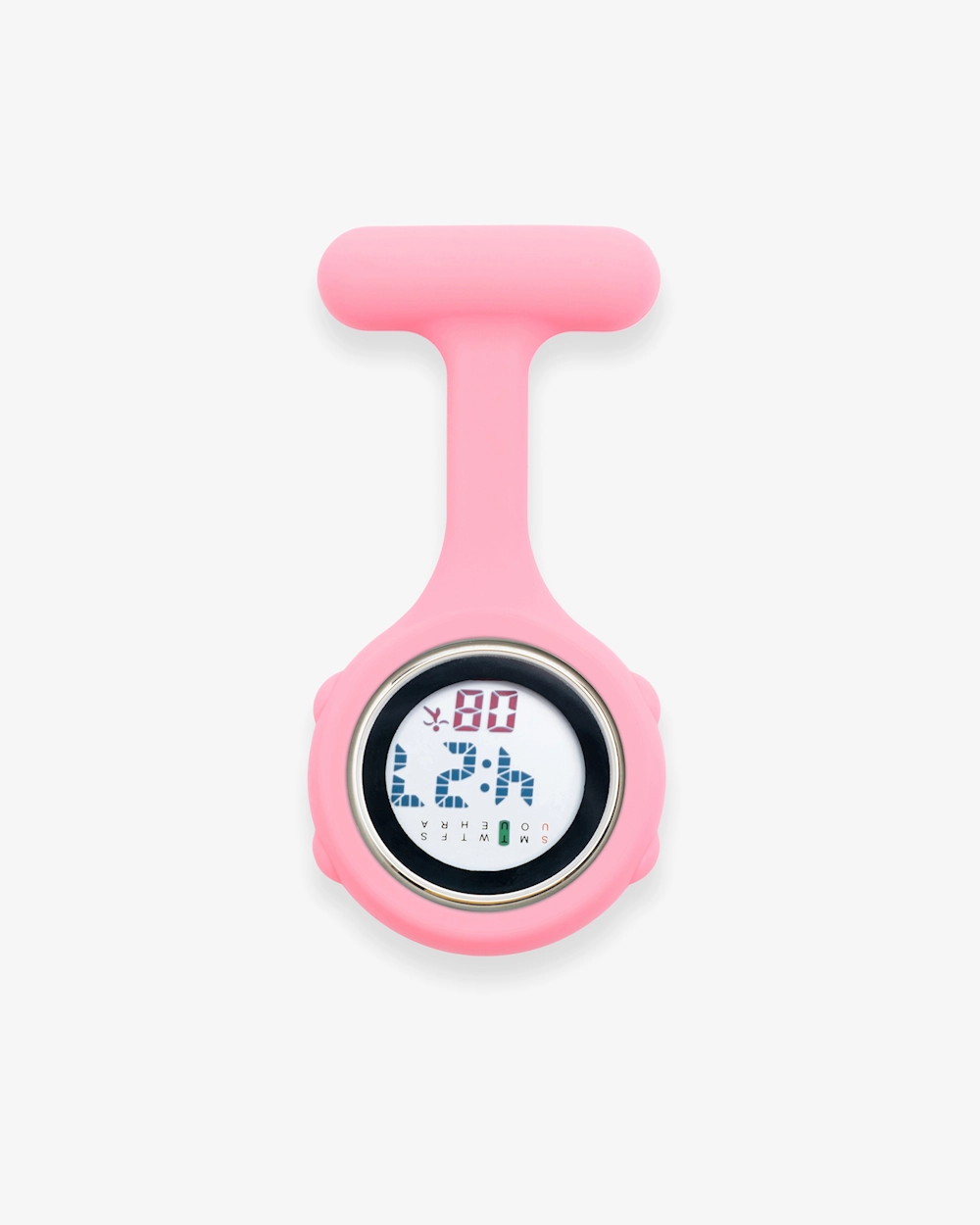 Schwesternuhr Digital Dunkelrosa