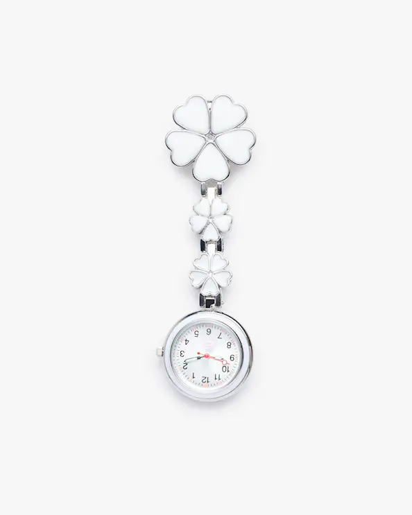 Sygeplejeur Classic Blomster Hvid