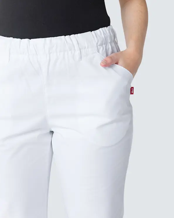 South West Kaj Hvit Arbeidsbukse med Strikk Unisex