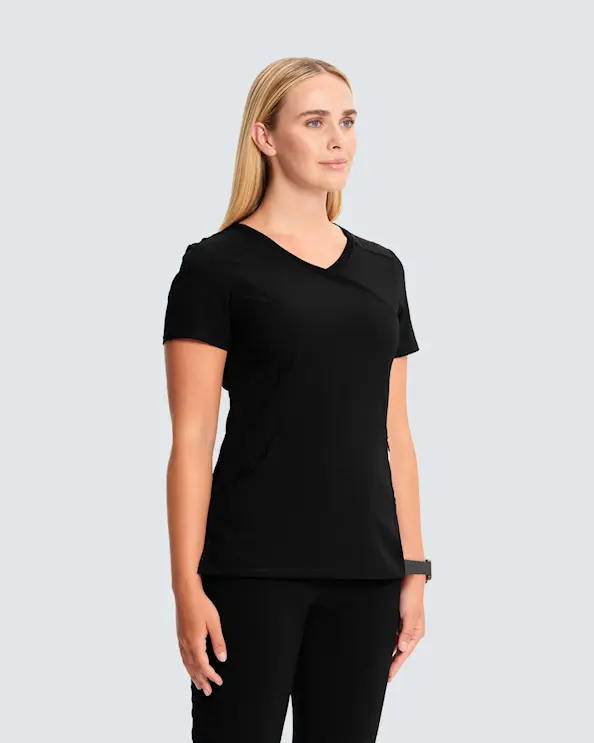 Infinity Mock Wrap Top CKE2625A Musta