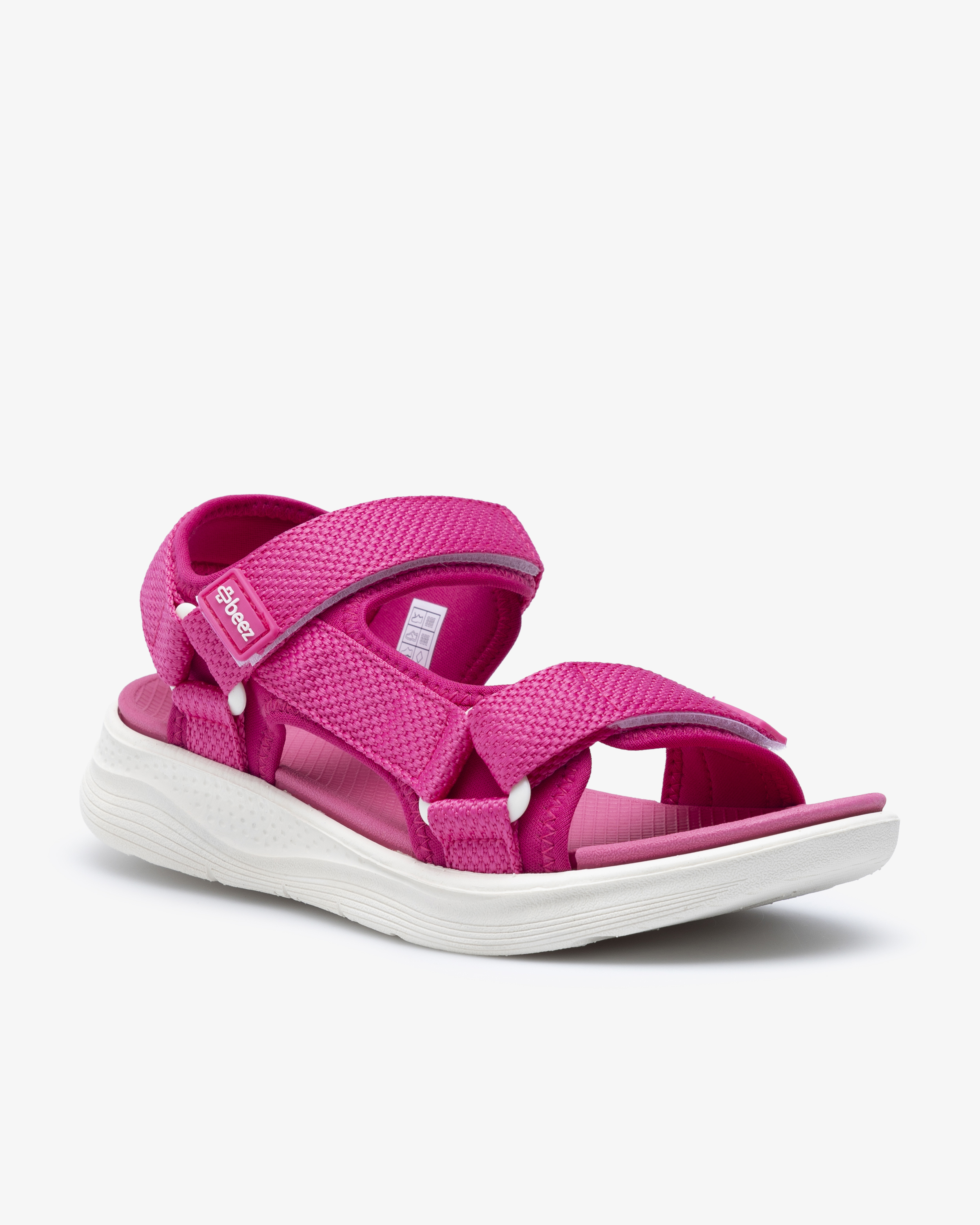 Beez Zen Velcro Sandal Mørk rosa