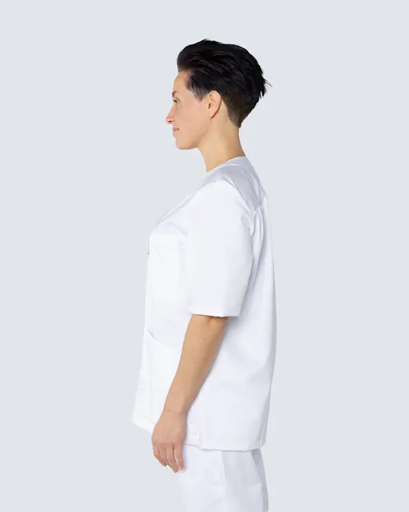 V-bluse Unisex Tencel Hvid