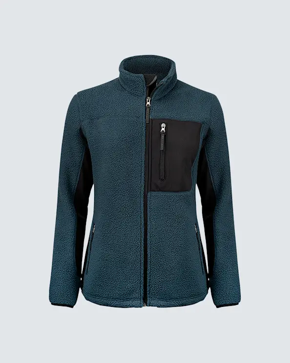 Texstar Pile Fleece Jacka Dam Blå