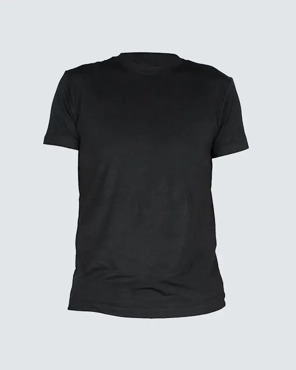 T-shirt, herrmodell i bambu med rund hals, vit