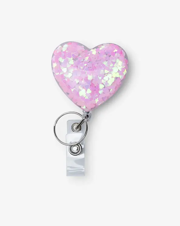 Jojo-Kartenhalter Glitzerherz Hellrosa