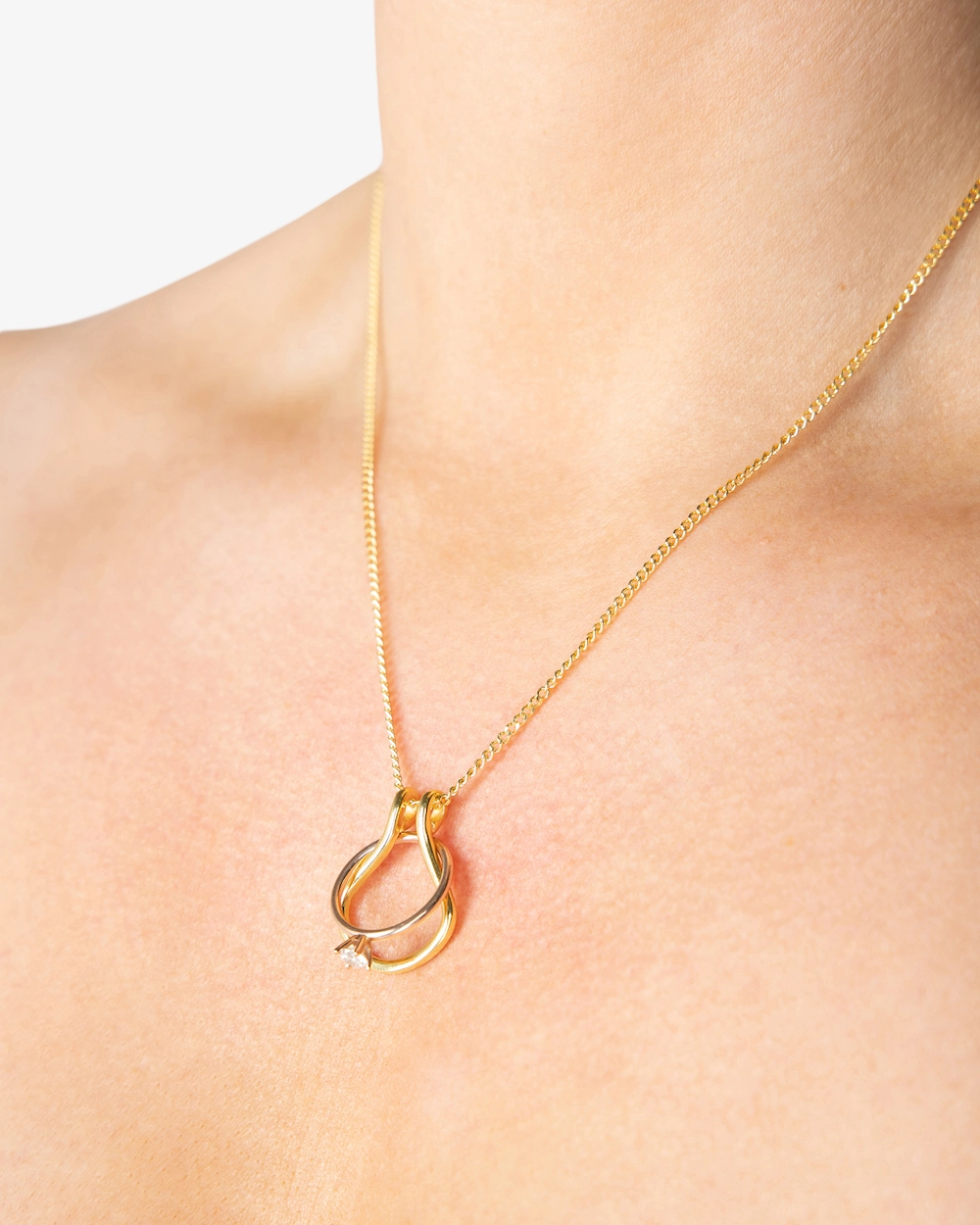 Halsband Ringhållare Loop Guld