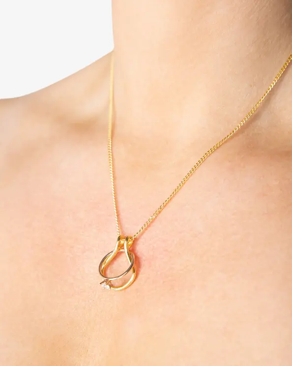 Halsband Ringhållare Loop Guld