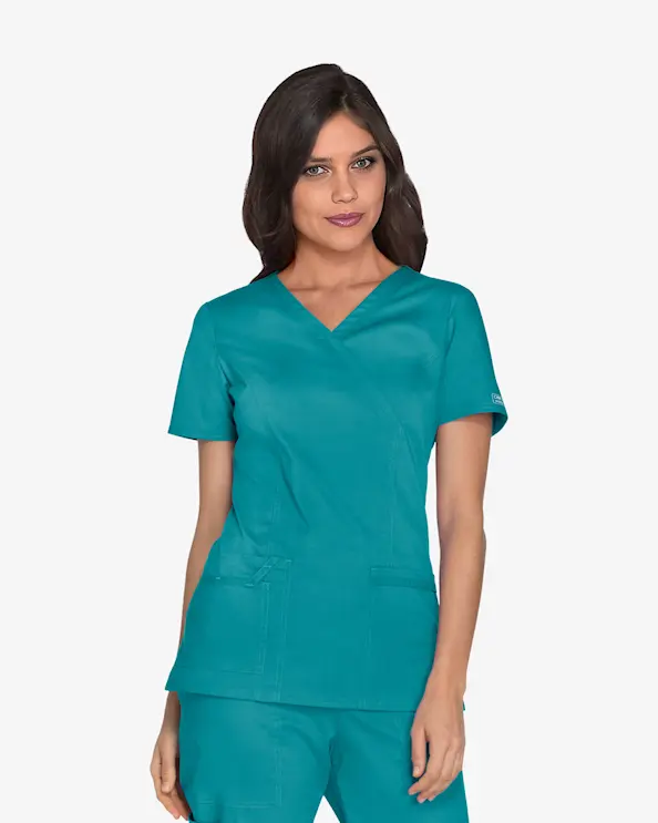 Cherokee Core Stretch Mock Wrap Top WWE4728 Turkos