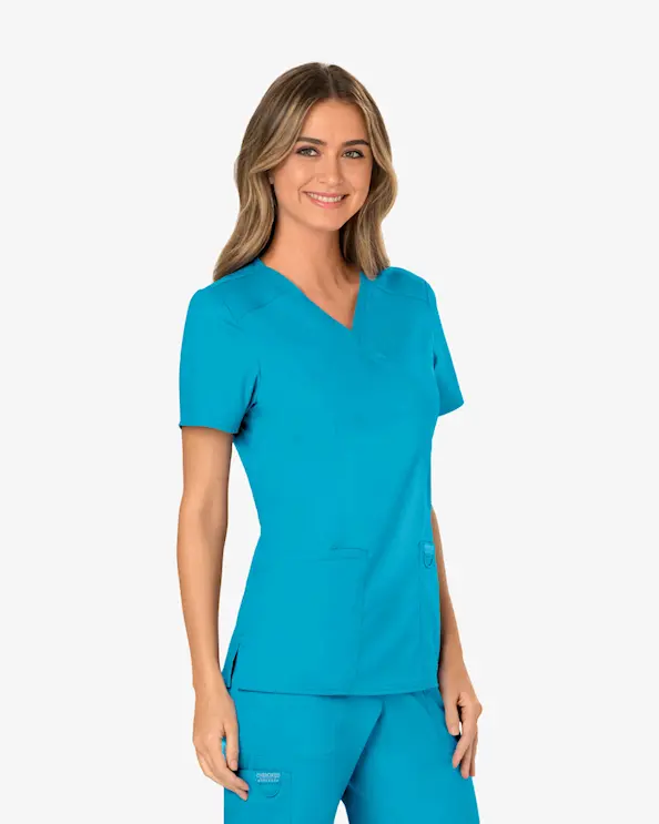 Cherokee Revolution Mock Wrap Top WWE610 Aqua